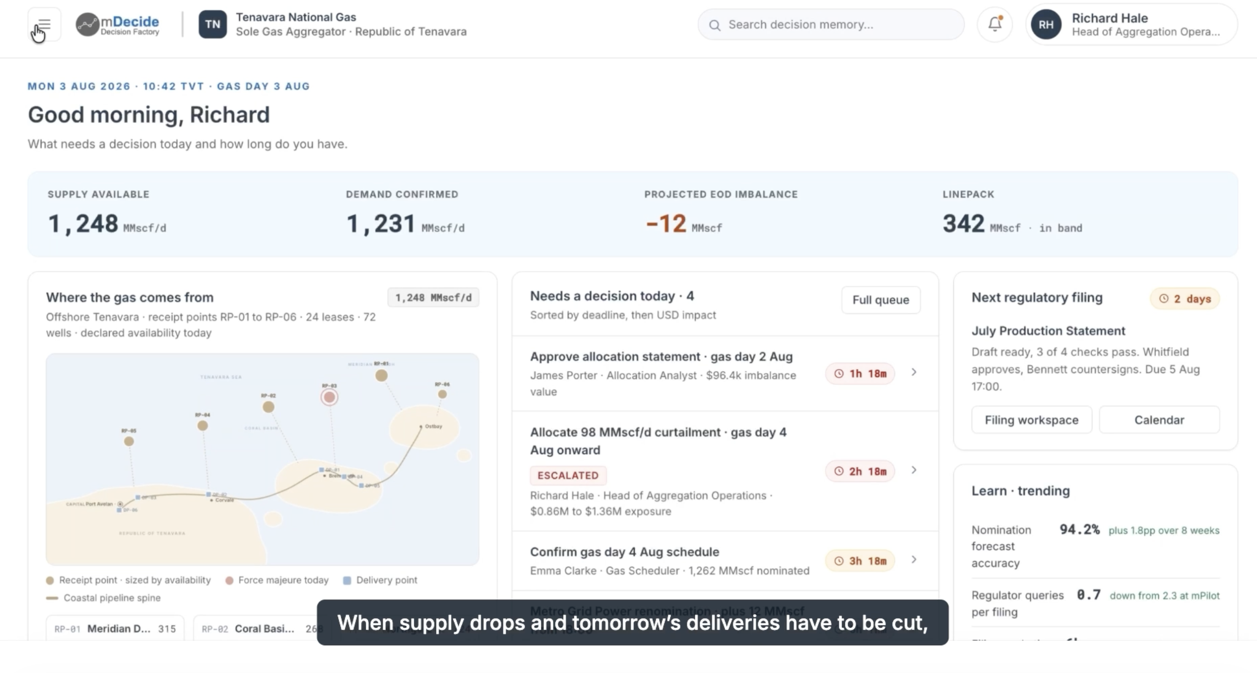 mDecide Gas Aggregator home